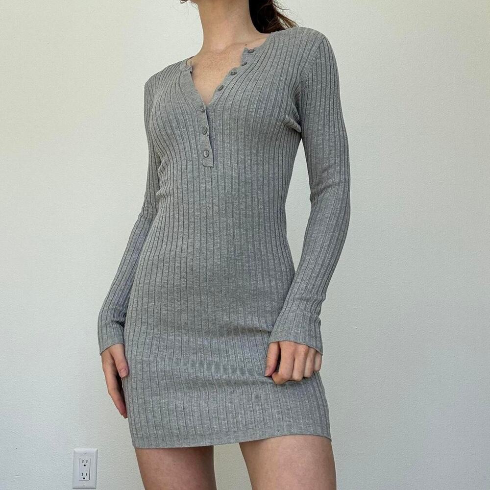 Steve madden ribbed heather grey dress - Picture 2 of 8